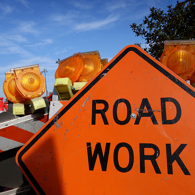 Road work sign