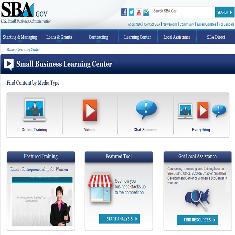 SBA learning center